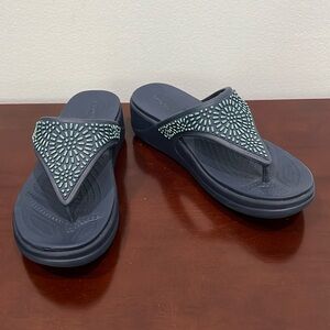 Crocs, Dual Comfort Monterey Diamanté, Navy Blue, Size 7